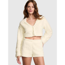 Victoria's Secret Co-Zzzy Fleece Cropped Cardigan Beige