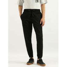 United Colors of Benetton Men Black Cotton Blend Slim Fit Joggers