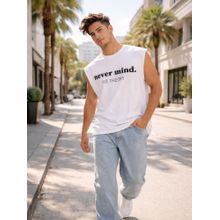 The Fit Theory Men Oversized Boxy White Tank Top