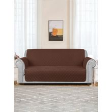 Rajasthan Decor Quilted Brown Color 2 Seater Sofa Cover