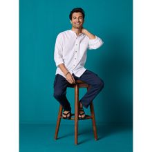 Likha White Cotton Flex Solid Full Sleeves Mens Shirt LIKMW16