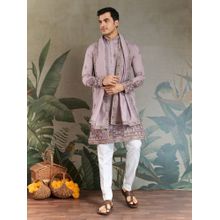 Odette Dusty Pink Viscose Silk Embroidered Stitched Kurta