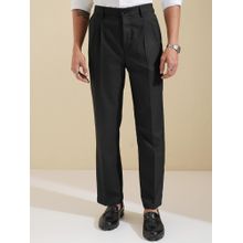 LOCOMOTIVE Men Black Straight Fit Formal Trouser