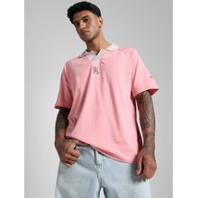 Puma X Rcb Mens Stripes Pink Polo T-Shirt