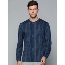 Alcis Men Navy Blue White Camouflage Print Sweatshirt