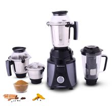 Wonderchef Galaxy Mixer Grinder with 4 Stainless Steel Jars 750W Black & Grey