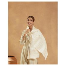Fabindia Cream Silk Hand Block Printed Stole