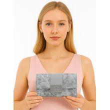 ESBEDA Women Grey Marble Luxe Textured Wallet (S)