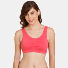 Zivame Everyday Double Layered Non-Wired 3-4th Coverage T-Shirt Bra - Rouge Red