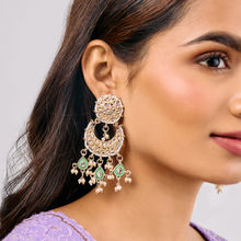 Azai by Nykaa Fashion Gold Kundan Embellished Chandbali Dangler Earrings