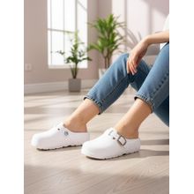 Carlton London Women Comfort Clog with Statement Buckle