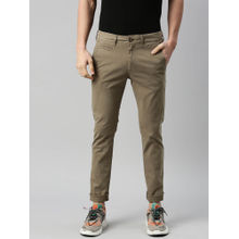 BREAKBOUNCE Olive Skinny Fit Solid Trouser