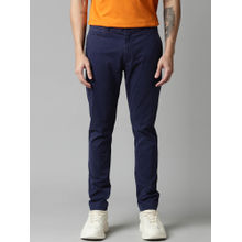BREAKBOUNCE Navy Blue Skinny Fit Solid Trouser