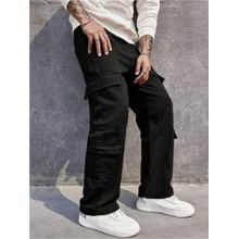 Off Duty India Carbon Black Men Baggy Fit Cargo Black