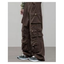 Off Duty India Multi Purpose Pocket Oversized Straight Trousers Brown