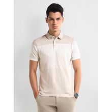 Arrow Men's Nude Colorblock Polo T-Shirt