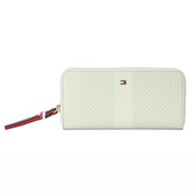 Tommy Hilfiger Yaritza Womens Leather Printed Zip Around Wallet White