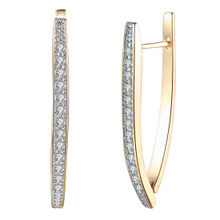 Peora Gold Plated Diamond Cut Cz Clutch Back Stylish Hoop Earrings (PX8E55)