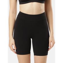 Jockey SH03 Women Mid Waist Cotton Elastane Seamfree Shorts Shapewear - Black