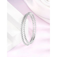 Peora Silver Plated Cubic Zirconia Studded Bangle Set Fancy (2.6)