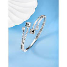 Peora Silver Plated Cz Studded Fancy Kada Bracelet
