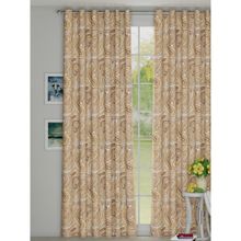 GM Printed Jacquard Ring Top Door Room Darkening -Pack of 1(4.3 x 7 Feet, Beige Curtain )