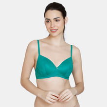 Zivame Rosaline Everyday Padded Non Wired 3/4th Coverage T-Shirt Bra - Lush Meadow