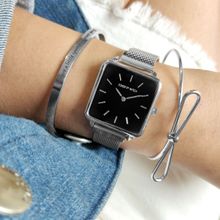 Joker & Witch Dulce Black and Silver Watch Bracelet Stack For Women