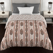 Bella Casa Single Ac Quilt Reversible 150 Gsm Brown - Kalamkari Collection