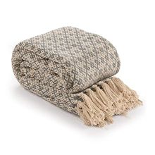Sashaa World Soft Cotton Throw Blanket for Sofa Bed- Grey