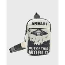 Bewakoof Unisex Beige Area 51 Printed Sling Bag