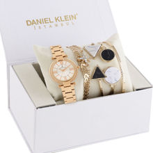 Daniel Klein Women White Dial Casual Watch with Bracelets (DKG004-1) (M)