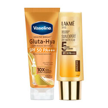 Vaseline Gluta Hya Antioxidant + Lakme Sun Expert Dry Matte Fluid SPF 50 Sunscreen Combo