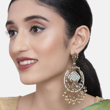Zaveri Pearls Pastel Green Meenakari Traditional Kundan Dangle Earring (ZPFK10344)