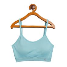 C9 Airwear Full Coverage Wire-Free Sports Bra in Eggshell Blue Color