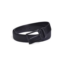 Belwaba Genuine Italian Leather Black Mens Belt With Black Coated Finished Buckle