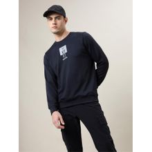 Technosport Navy Blue Men's Slim Fit Sports Sweatshirt with Elasto Plus