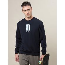 Technosport Navy Blue Men's Slim Fit Sports Sweatshirt with Elasto Plus