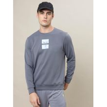 Technosport Grey Men's Slim Fit Sports Sweatshirt with Elasto Plus