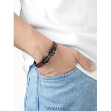 SWASHAA Christopher Mens Leather Bracelet - Black