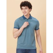 Being Human Blue Half Sleeves Polo Neck T-Shirt