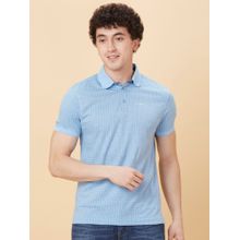 Being Human Light Blue Half Sleeves Polo Neck T-Shirt