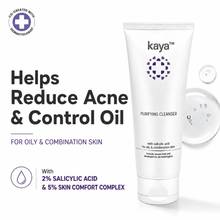 Kaya Acne Care Purifying Cleanser Salicylic Acid Face Wash Reduces Acne & Pimples for Pimple Prone Skin Face Wash for Oily Skin, 100ml