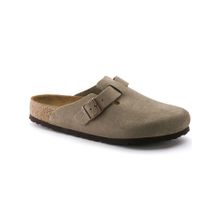 Birkenstock Boston Soft Footbed Unisex Beige Suede Leather Sandals