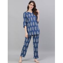 Jaipur Kurti Printed Loungewear - Blue