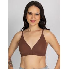 Chelvet Women Brown Seamless Padded Front-Closure Bra