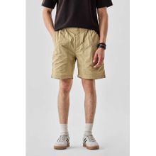 Snitch Beige Solid Loose Casual Shorts