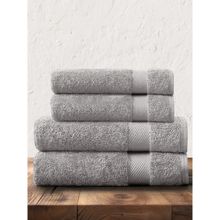 Amouve 2 Bath, 2 Hand Towels, Luxurious & Super Absorbent, 700 GSM, Grey (Pack of 4) (L)