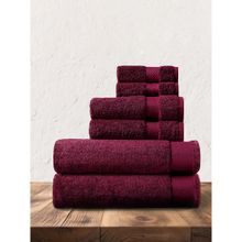 Amouve 2 Bath, 2 Hand, 2 Face Towels, Luxurious & Super Absorbent, 700 GSM, Burgundy (L)