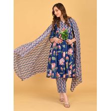 The Mom Store Neelvaani Maternity And Nursing Kurta & Pant With Dupatta (Set of 3)